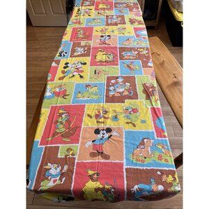 Vintage  Disney Alice in Wonderland Bambi Robin Hood Mickey Twin Fitted Sheet